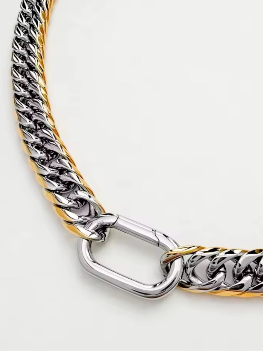 Mixed Metal Double-Layer Necklace in Silver and Gold - Picture 5 of 10